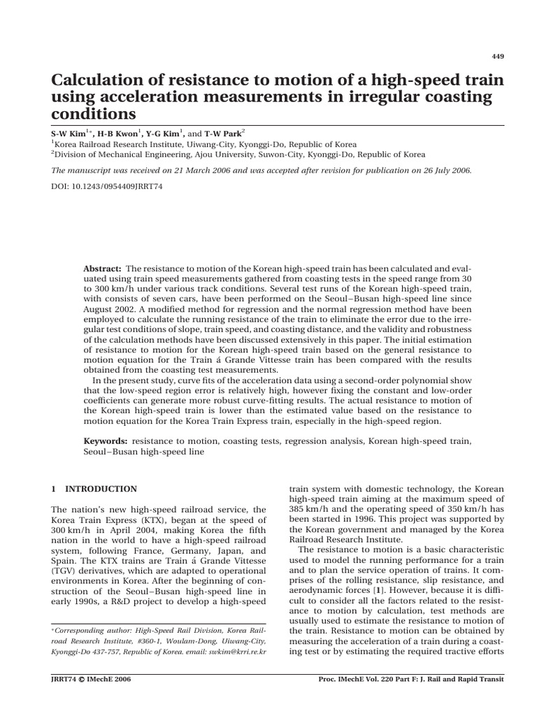 Kim 2006 | PDF | High Speed Rail | Train