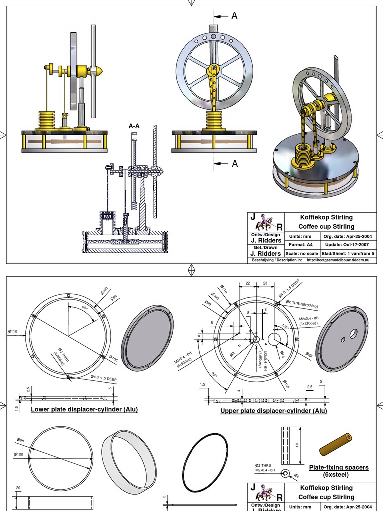 Coffee Cup Stirling Engine Plans | PDF | Machines | Rotating Machines