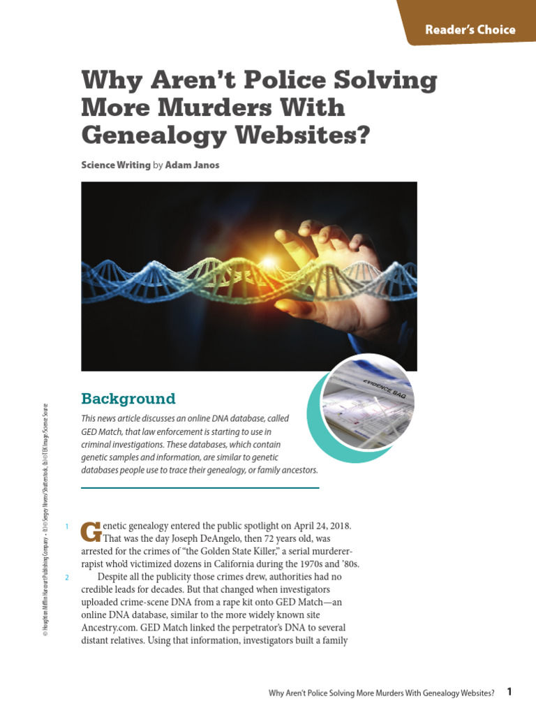 DNA Databases in Criminal Investigations | PDF | Crimes | Crime & Violence