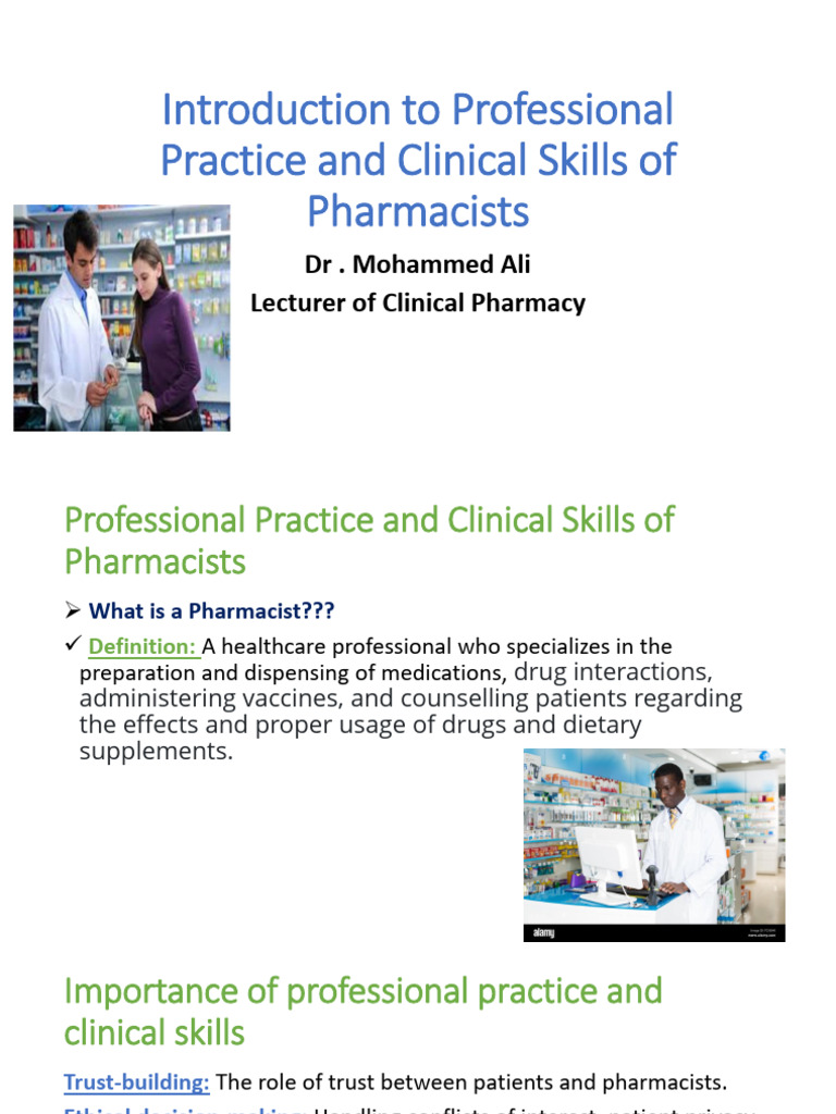 Pharmacist Professional Practice & Skills | PDF | Pharmacy | Pharmacist