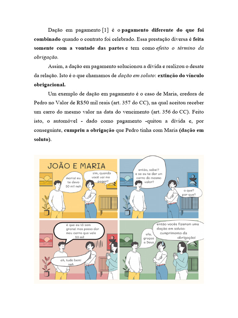 Dação em Pagamento - Processo Civil - 6º Período | PDF | Crédito ...