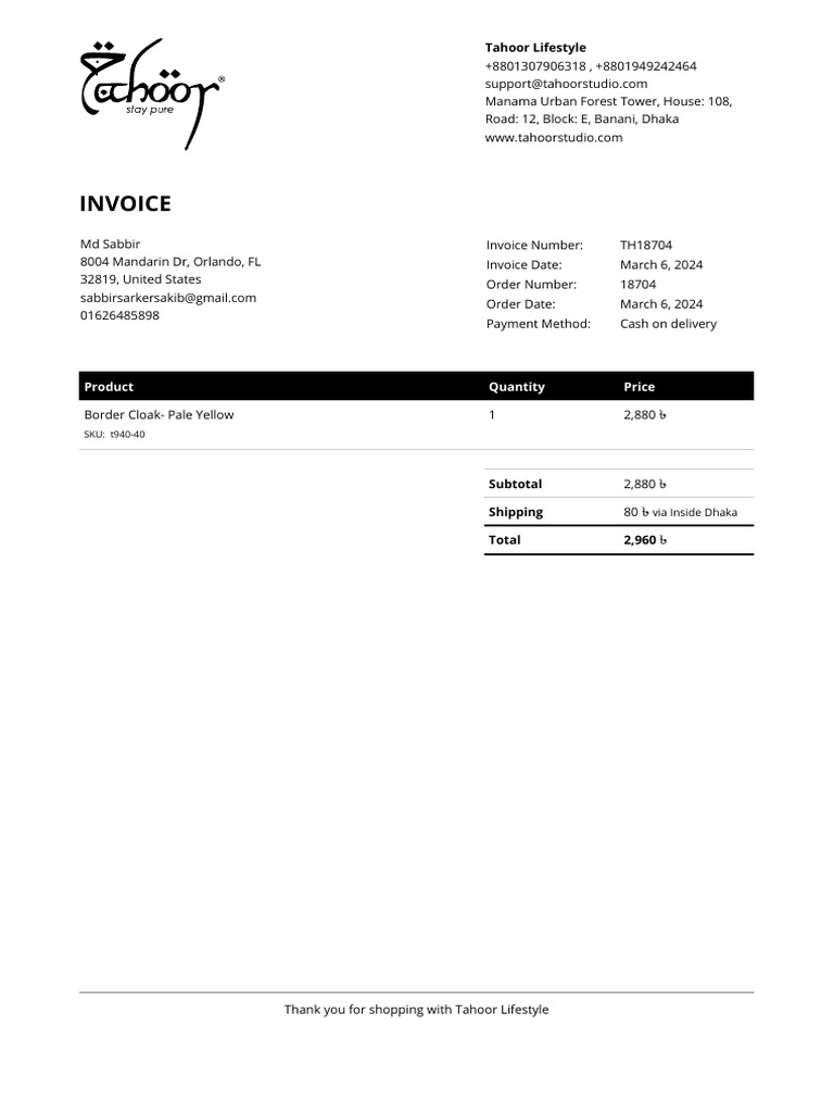 Invoice 18704 Pdf