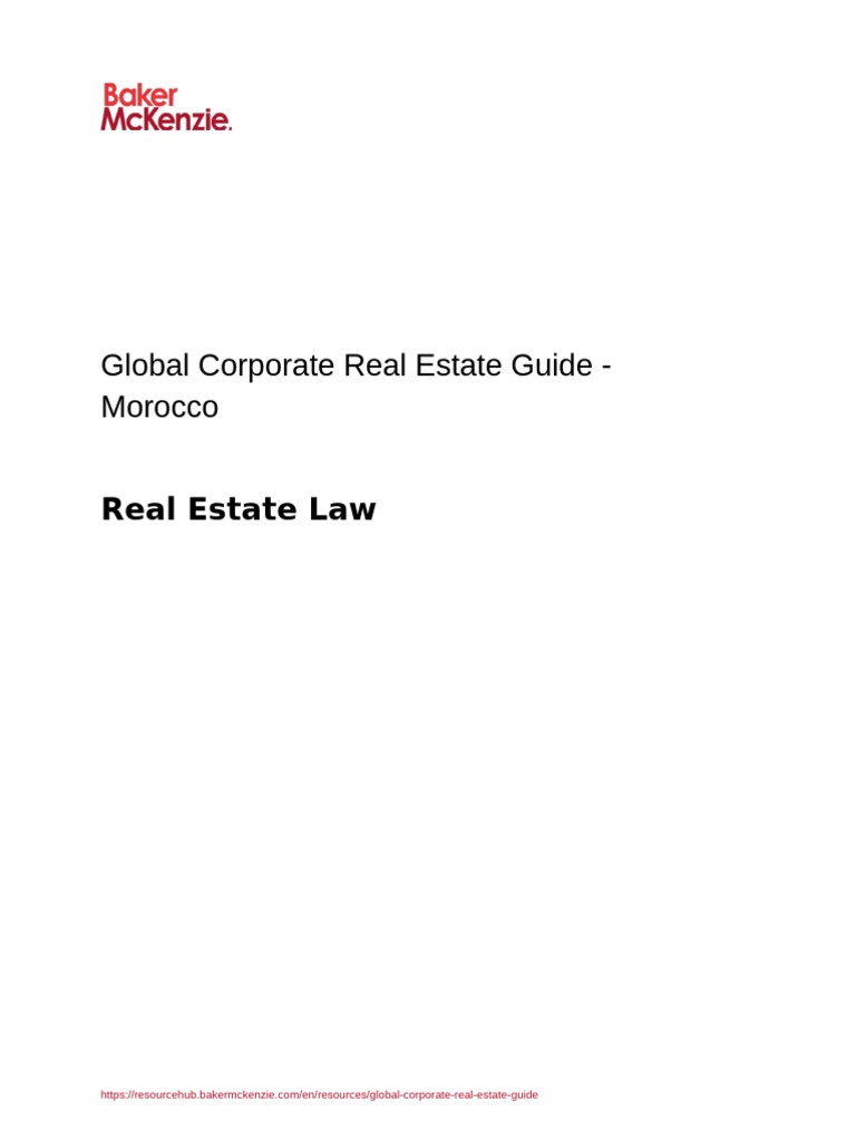 Morocco Real Estate Law Overview | PDF | Leasehold Estate | Real Property