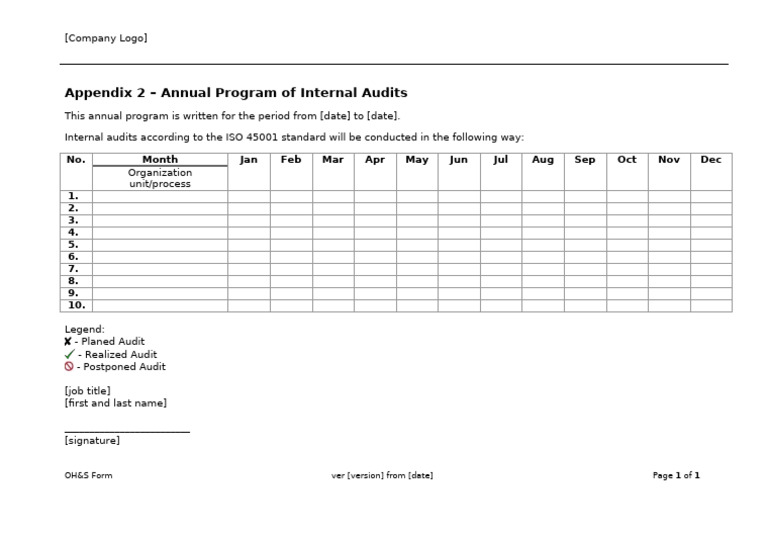 13.2 Appendix 2 Annual Program of Internal Audits | PDF
