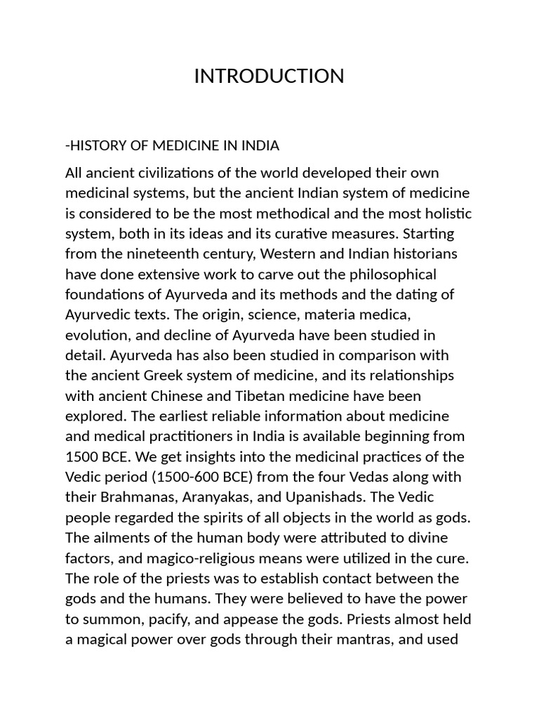 Ancient Indian Medicine History | PDF | Ayurveda