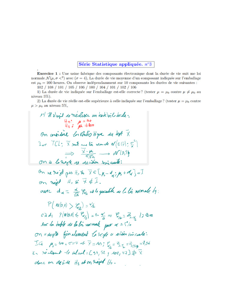 Correction TD3 Tests | PDF