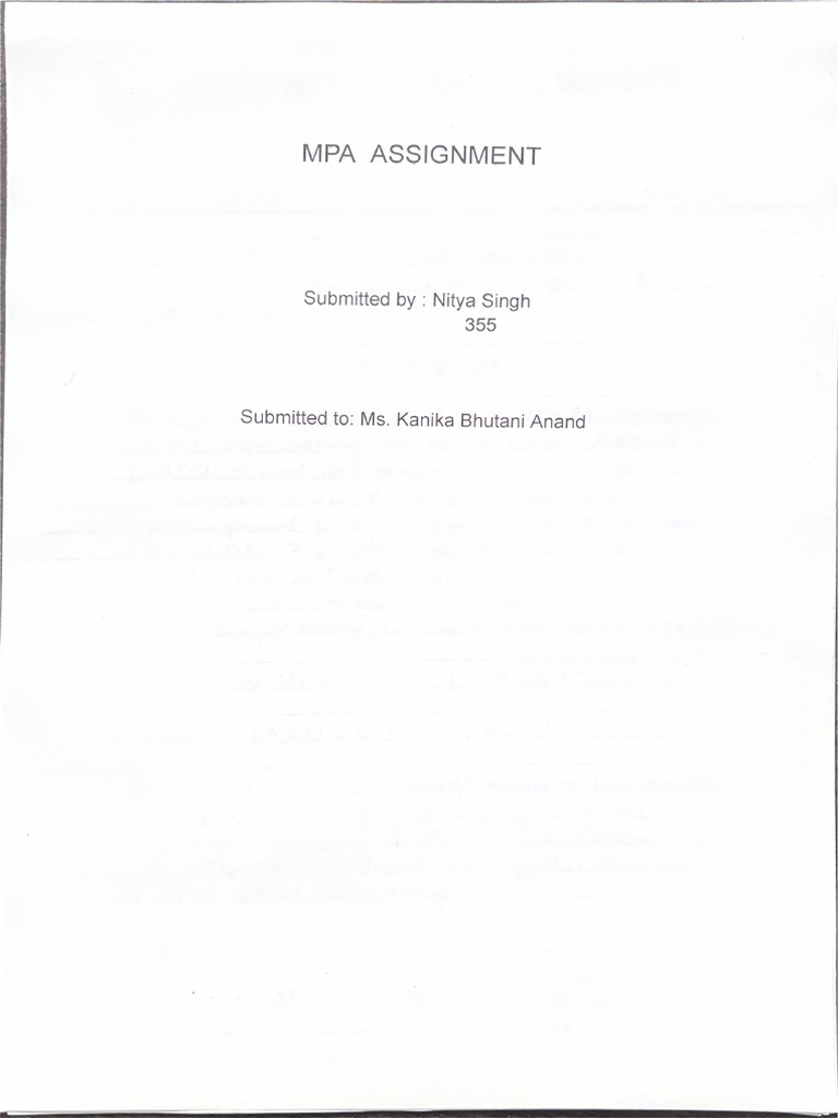 Mpa Assignment | PDF
