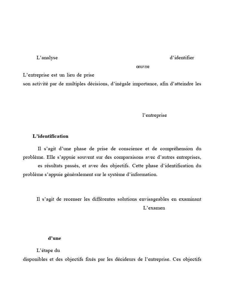 Modèles de Prise de Décision en Management | Prise de décision