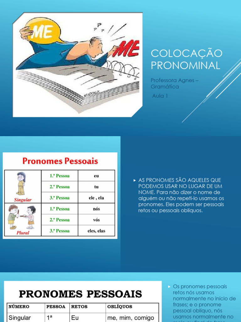 Colocação Pronominal: Tipos e Exemplos | PDF