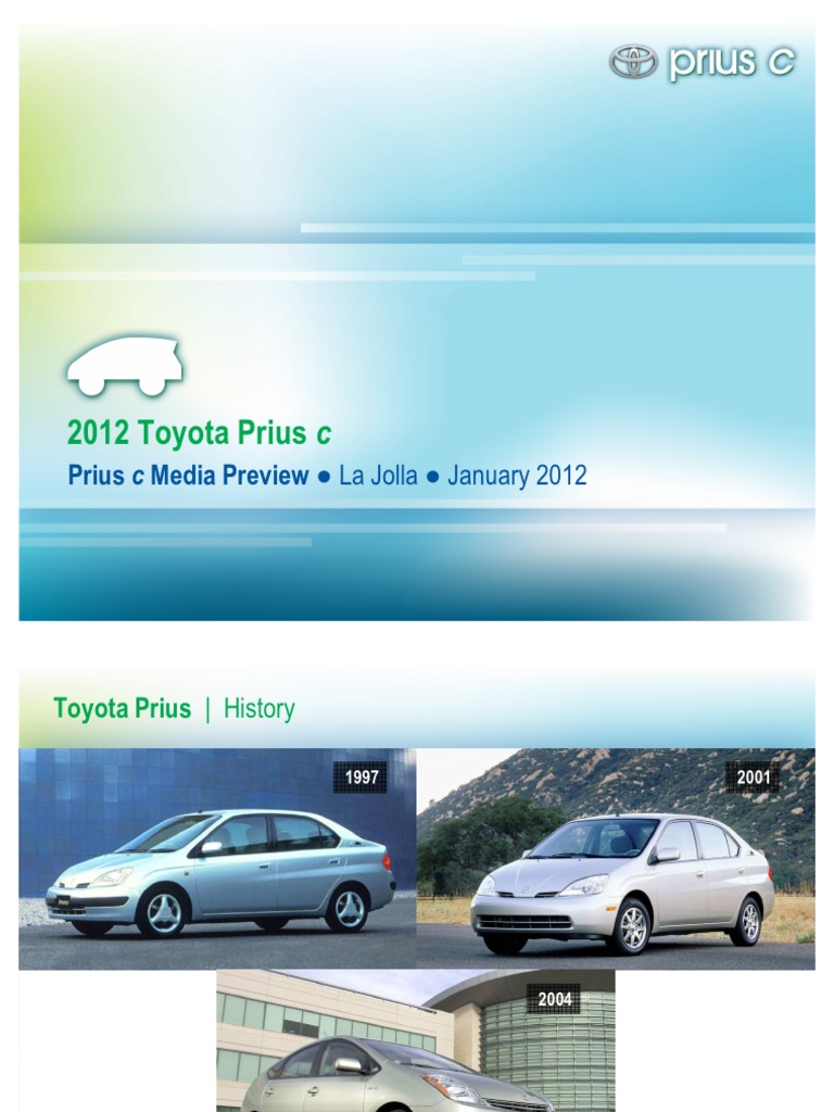 Prius C Technical Presentation Powerpoint | PDF | Business | Technology ...