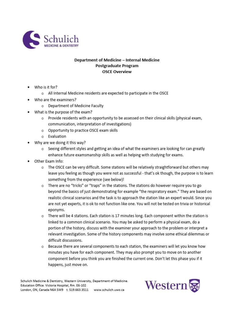 Exams Osce Overview 1 Pdf Cognition