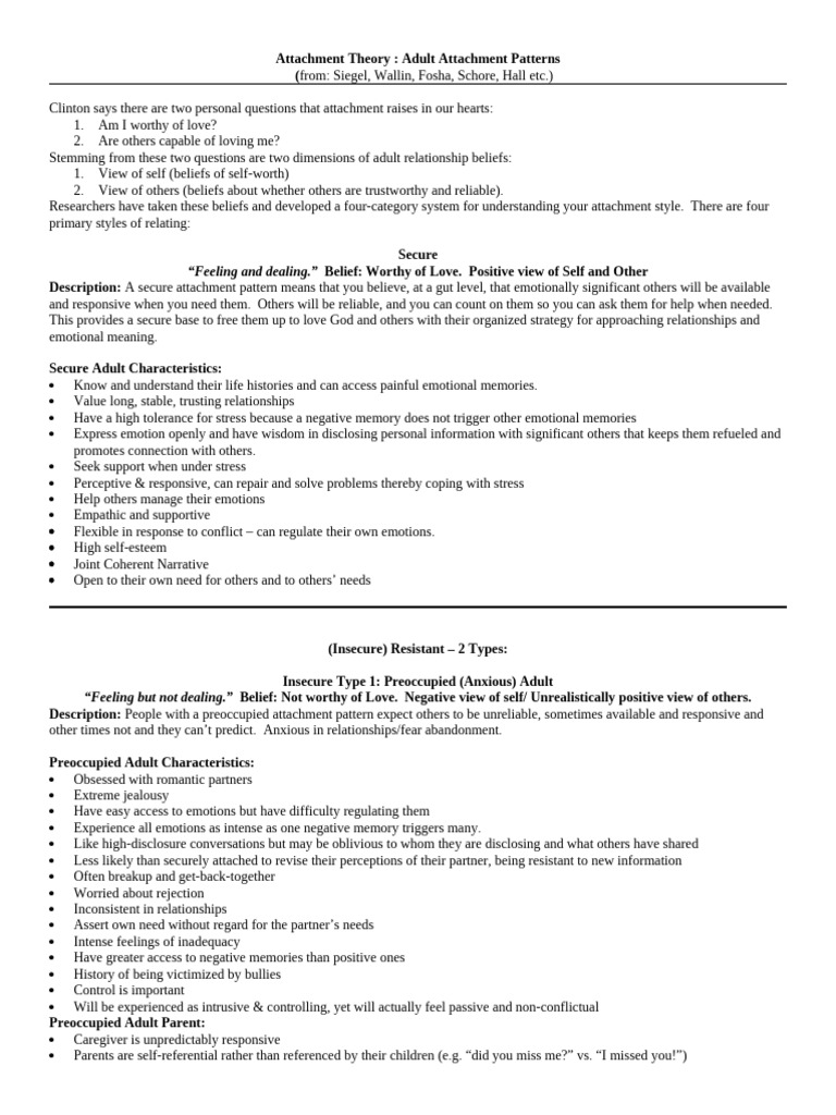 Understanding Adult Attachment Styles | PDF | Attachment Theory ...
