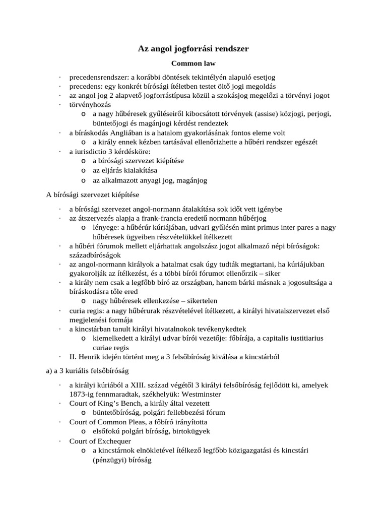 Az Angol Jogforrási Rendszer | PDF