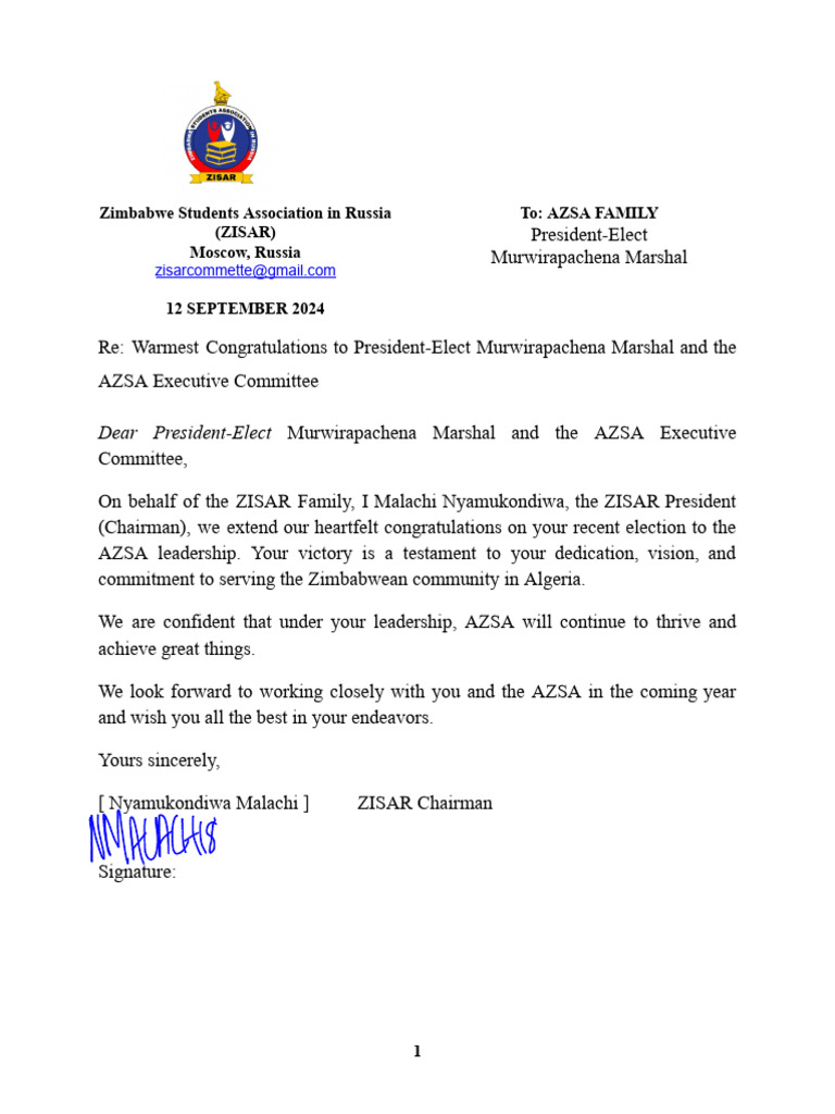 AZSA FAMILY President-Elect | PDF