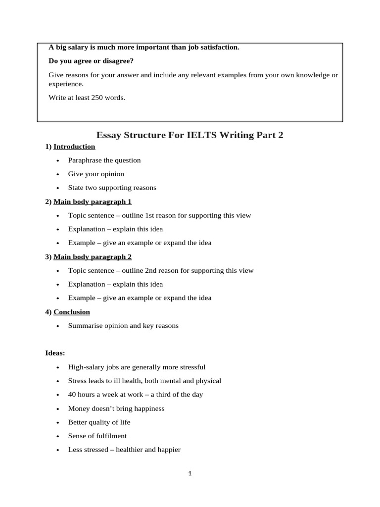 Salary vs. Job Satisfaction in IELTS Essay | PDF | Reason | Salary