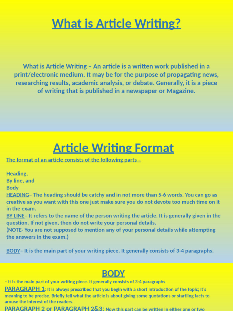 Article Writing | PDF | Atmosphere Of Earth | Nature