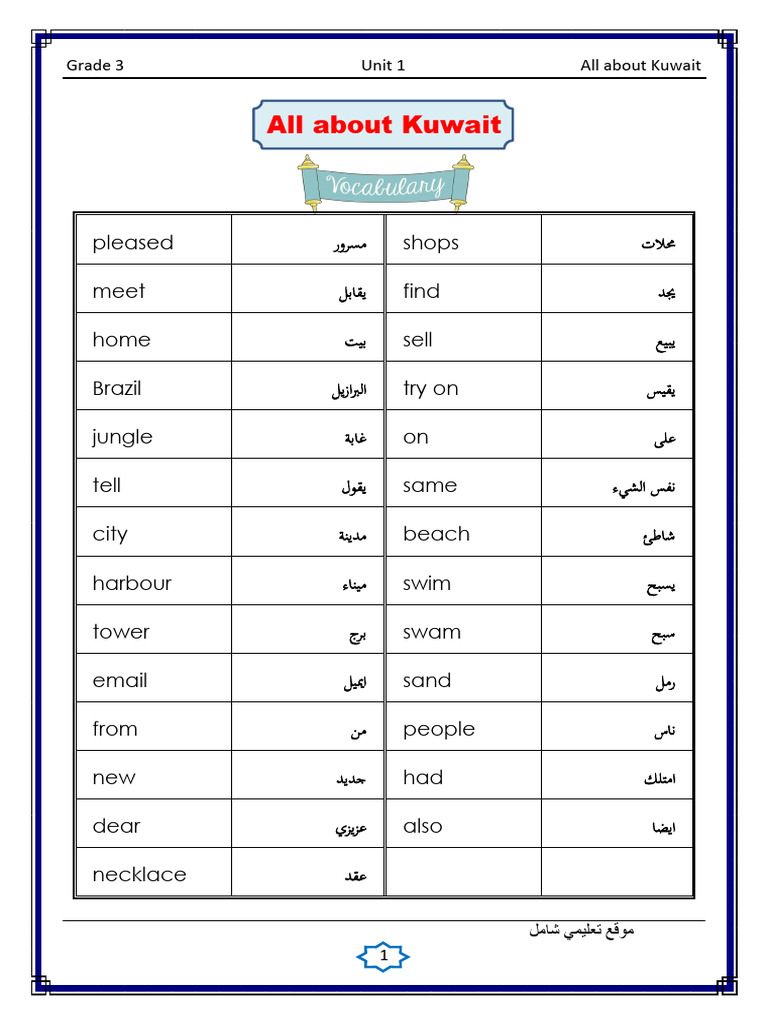 Kuwait Overview for Grade 3 Students | PDF