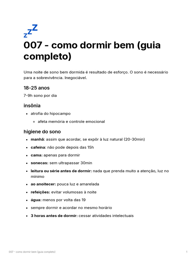 007 Como Dormir Bem Guia Completo Pdf