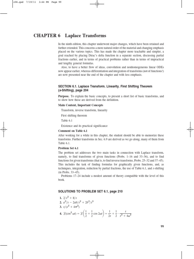 ch6 | PDF | Laplace Transform | Integral