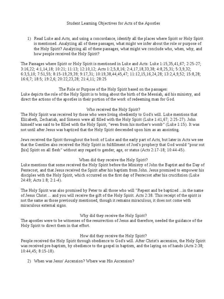 Summary of Acts of the Apostles | PDF | Baptism | Acts Of The Apostles