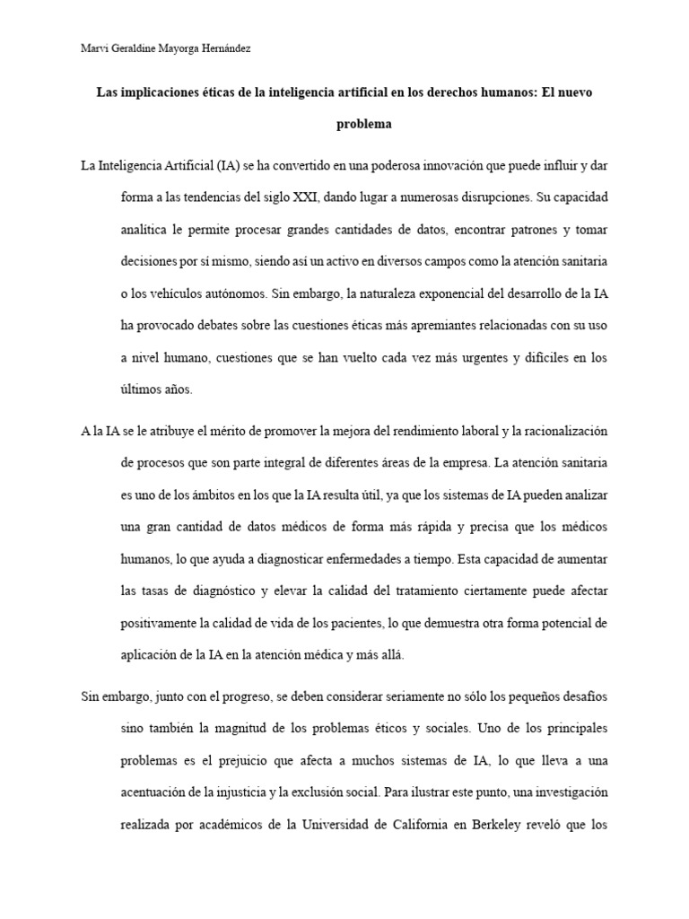 Ética de la IA y Derechos Humanos | PDF | Inteligencia artificial ...