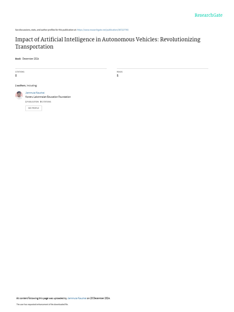 Ai S Role In Autonomous Vehicle Innovation Pdf Computer Vision