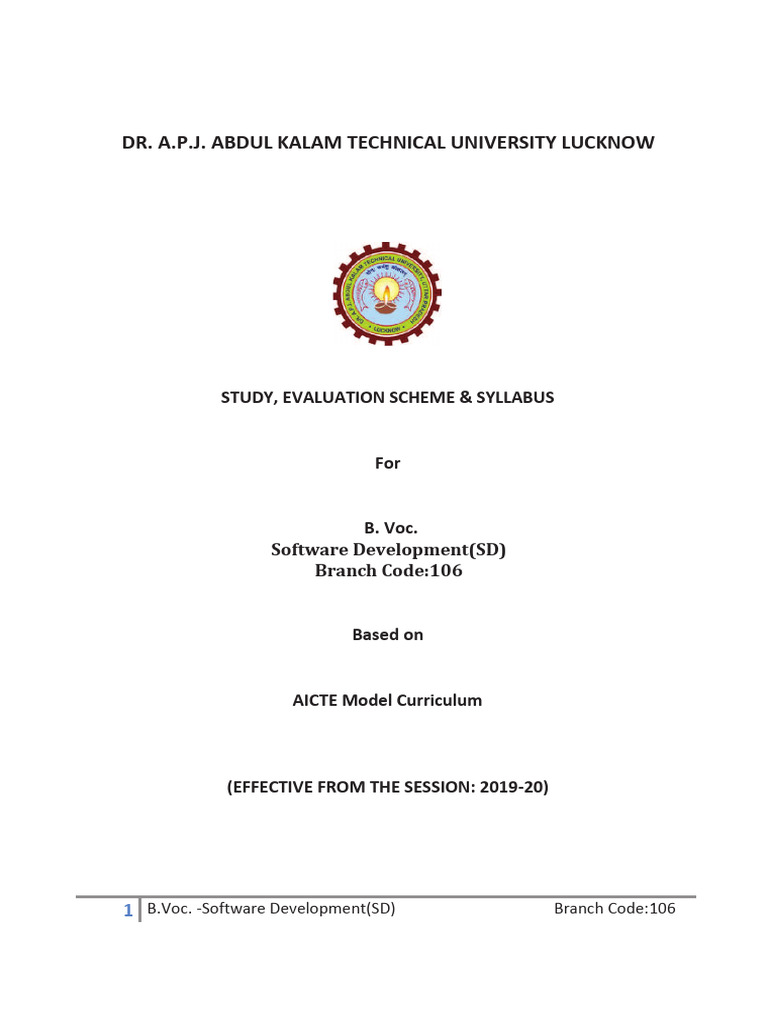 B.Voc Software Development Syllabus | PDF | Pointer (Computer ...