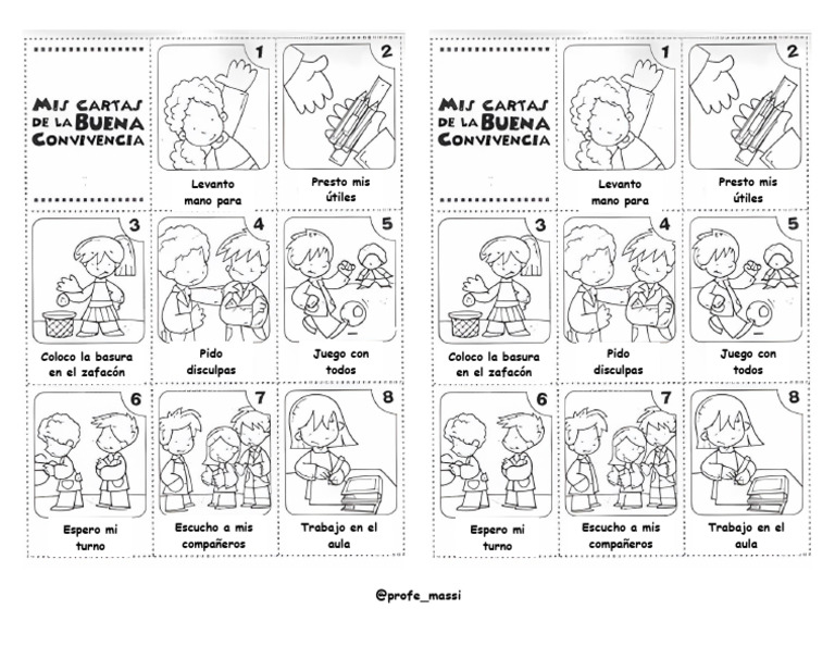 Normas de convivencia escolar para colorear | PDF