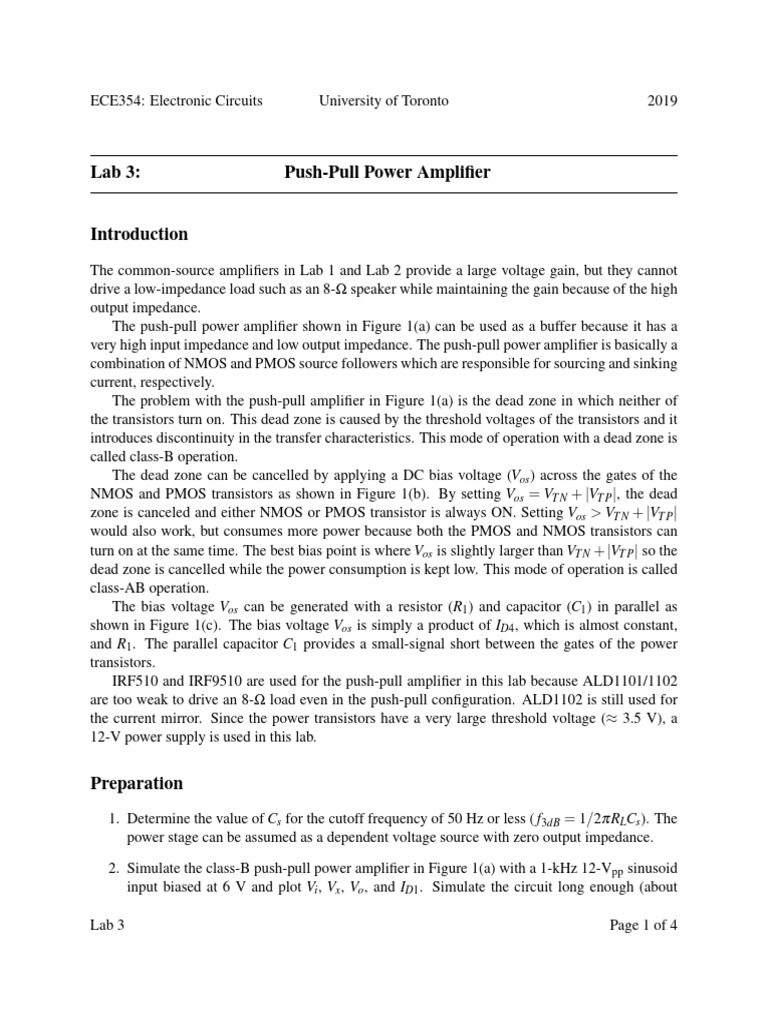 ug-lab3 | PDF | Amplifier | Mosfet