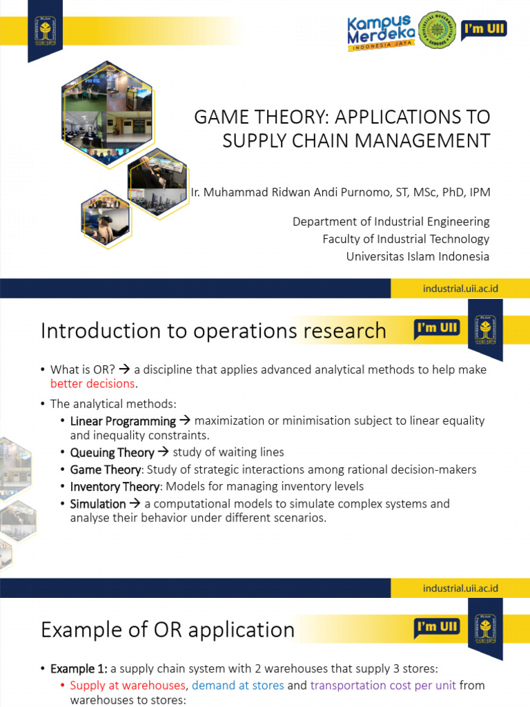 Game Theory in Supply Chain Management | PDF | Game Theory | Systems Theory