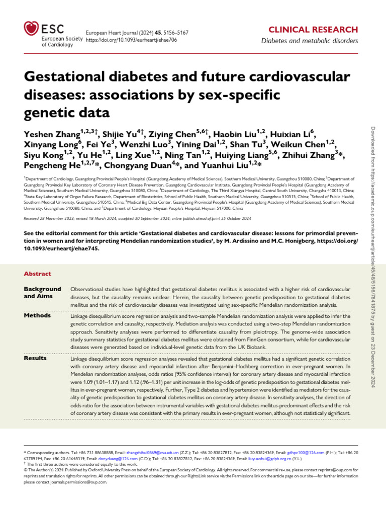 ehae706 | PDF | Cardiovascular Diseases | Genome Wide Association Study