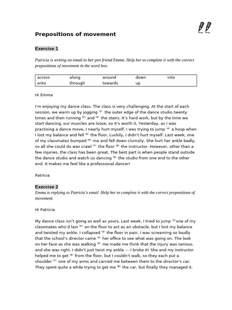 Prepositions of Movement | PDF | Physical Exercise