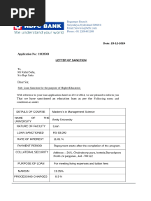 HDFC Loan Sanction Letter