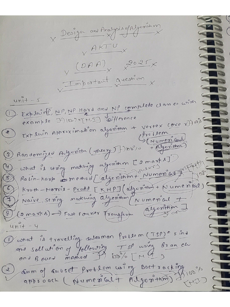 Daa Important Questions Aktu | PDF