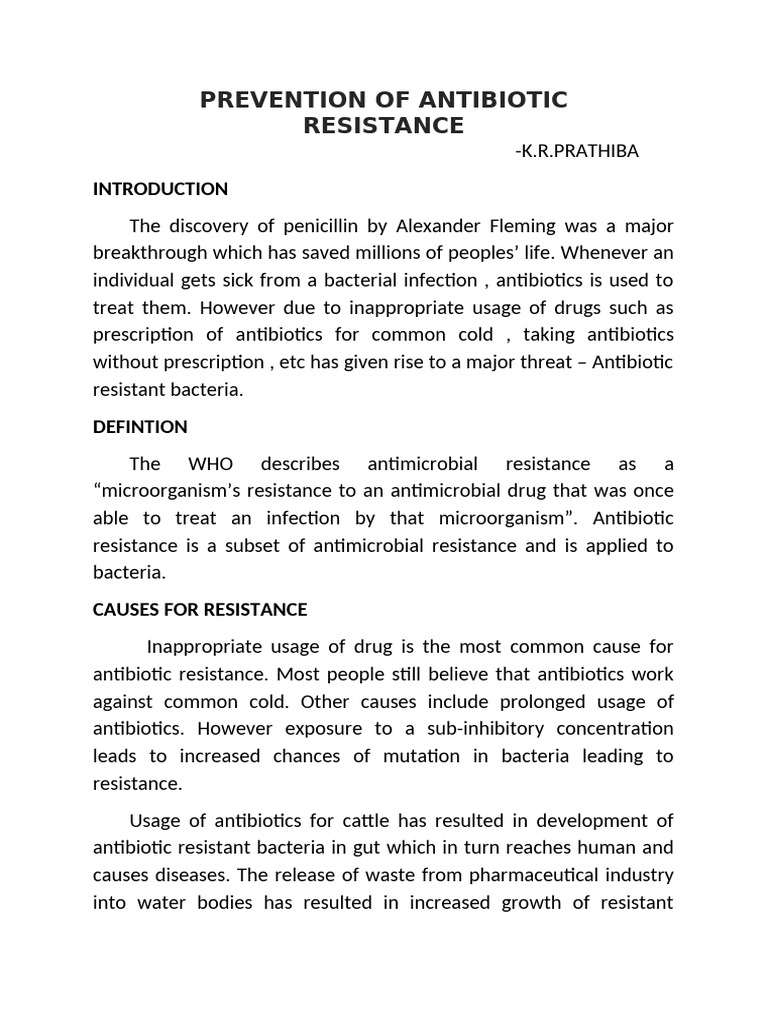 Antibiotic Resistance | PDF
