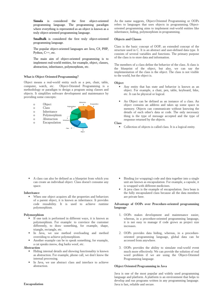 Simula is considered the first object | PDF | Object Oriented ...