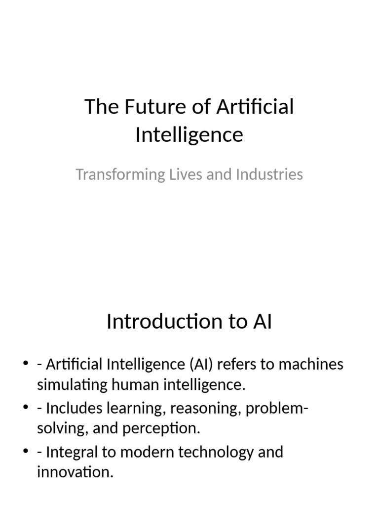 Future of Artificial Intelligence Insights | PDF