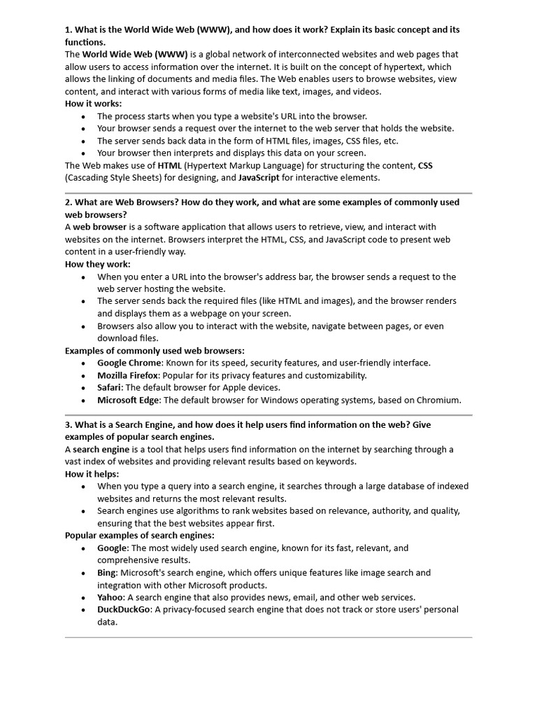 IT unit 2 | PDF | World Wide Web | Internet & Web