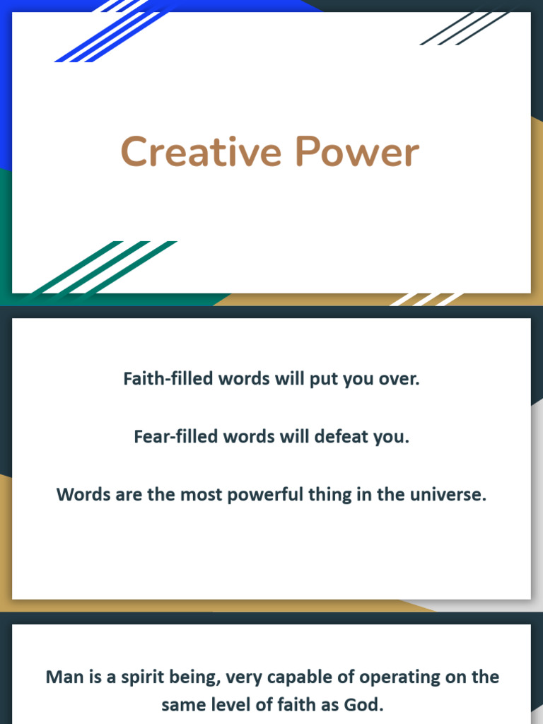 God's Creative Power in Your Words | PDF | Faith | God