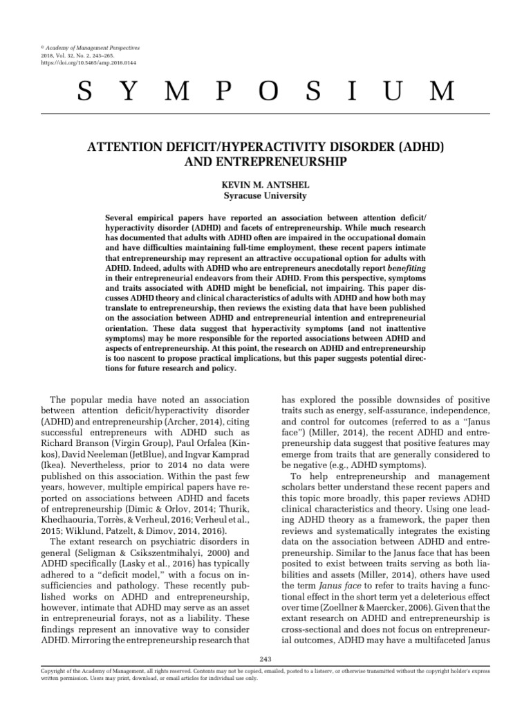 Attention Deficithyperactivity Disorder Adhd | PDF | Attention Deficit ...