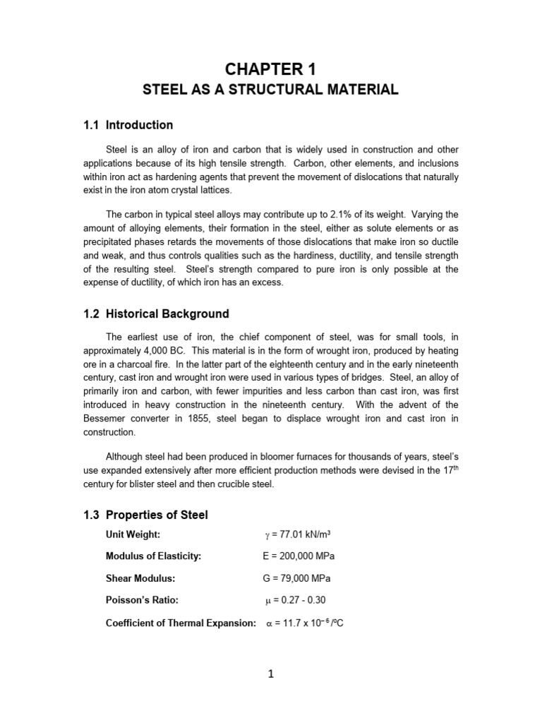 Properties and Design of Structural Steel | PDF