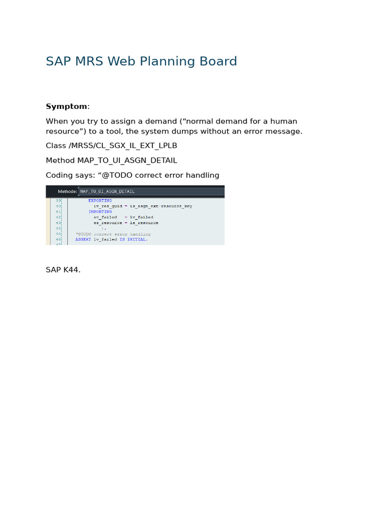 SAP MRS Web Planning Board Dump Create Assignment | PDF