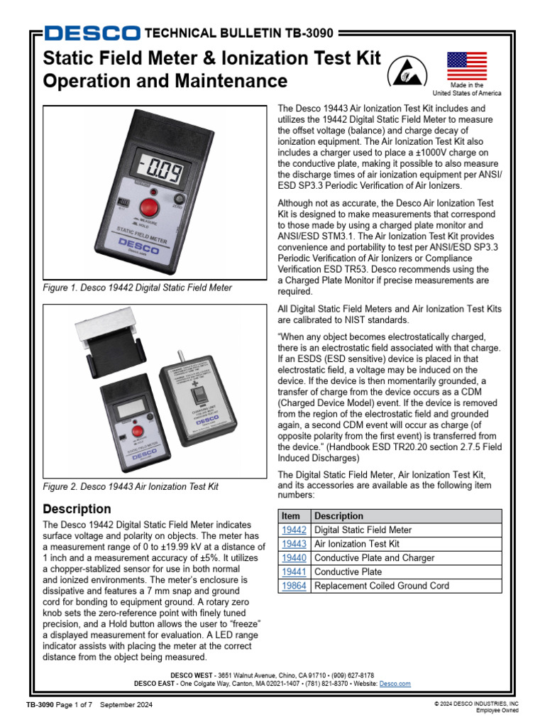 Static Field Meter Operation Guide | PDF | Electrostatic Discharge ...