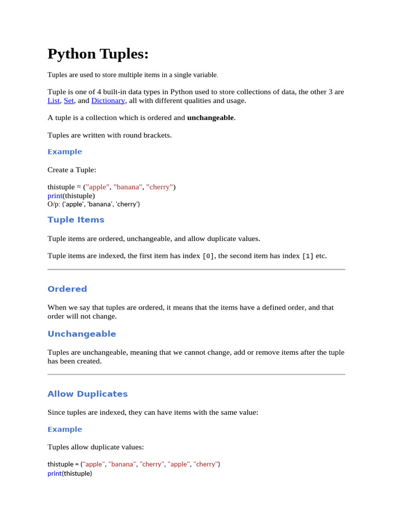 Understanding Python Tuples Basics | PDF | Data Type | Boolean Data Type