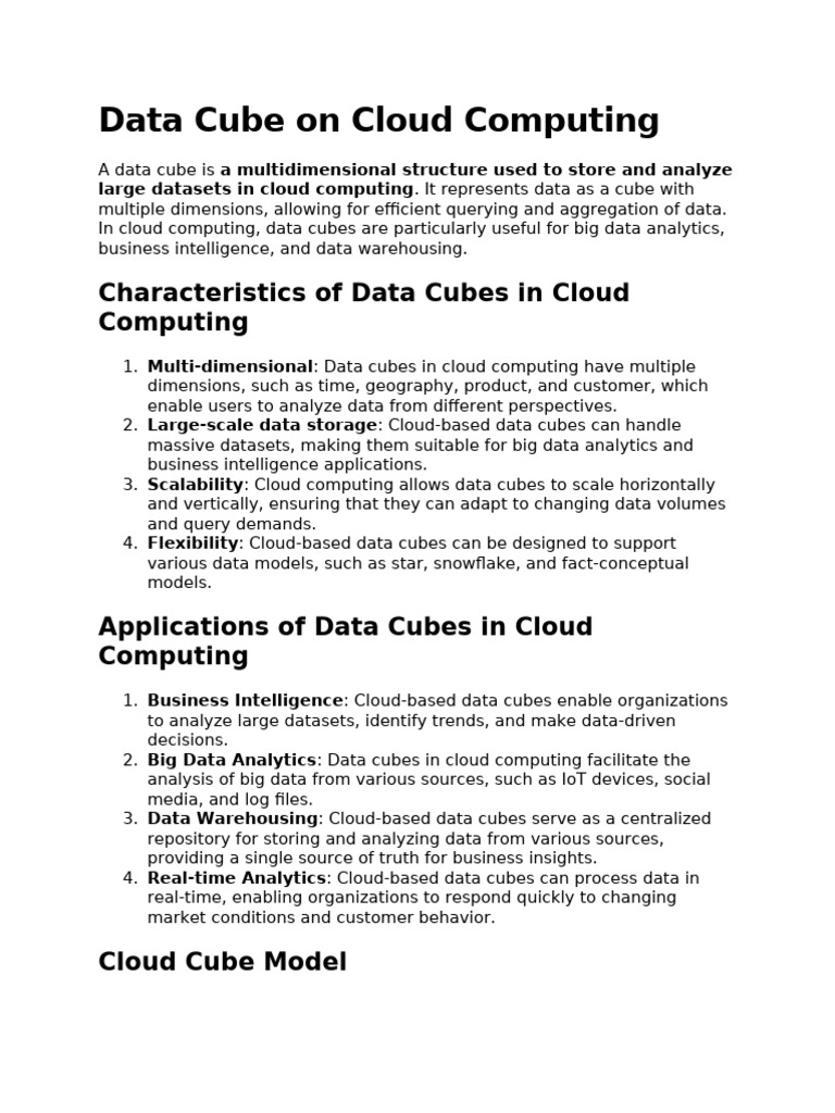 Data Cube On Cloud Computing | PDF | Cloud Computing | Apache Spark