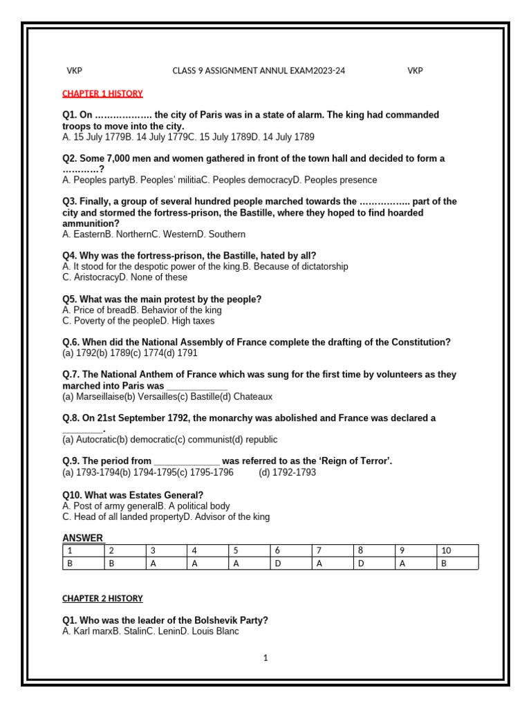 Class 9 History and Geography Exam Guide | PDF | Nazi Germany