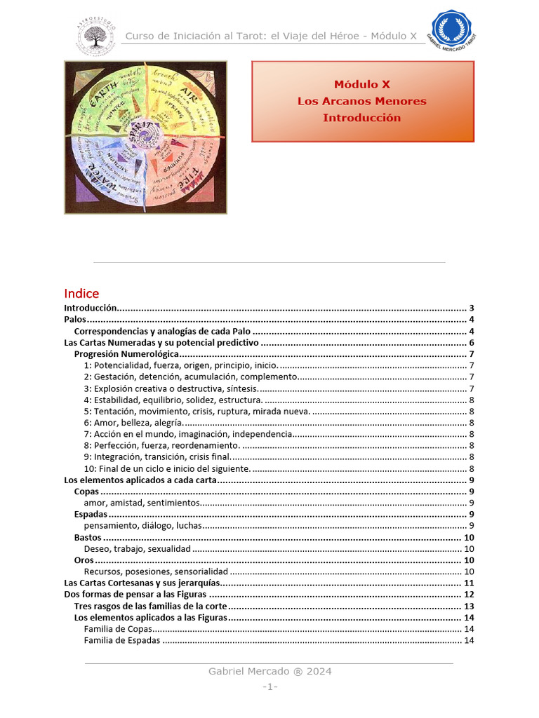 Arcanos Menores en el Tarot: Módulo X | PDF | Jugando a las cartas | Tarot
