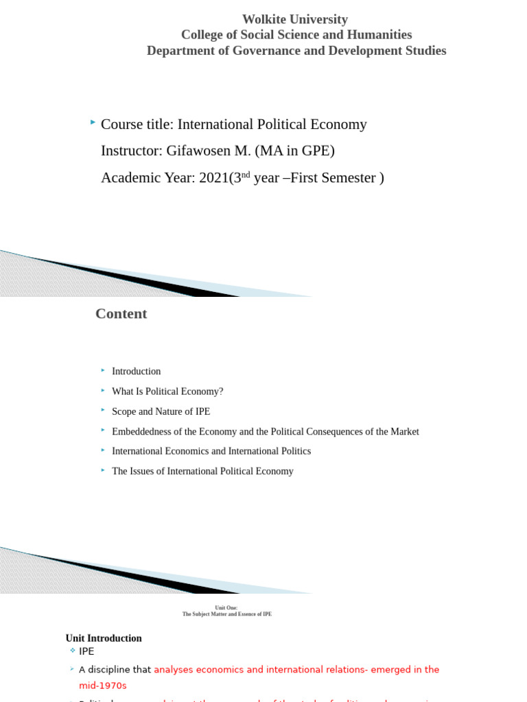IPE Chapter 1 | PDF | Economics | Market (Economics)