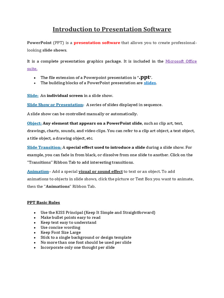 PowerPoint Presentation Software Guide | PDF | Microsoft Power Point ...