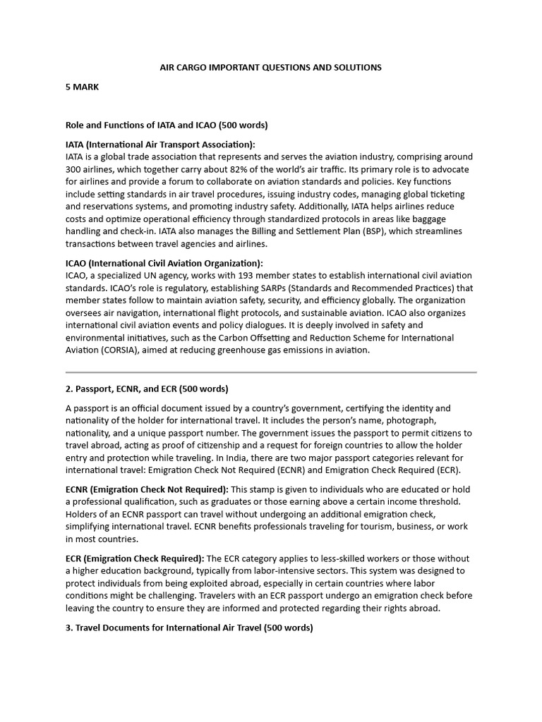 Air Cargo Safety and Regulations Overview | PDF | Business Class ...